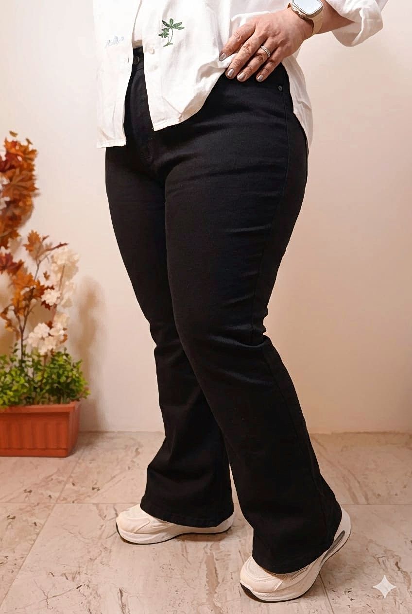 بنطلون جبردين شارلستون على ضيق اسود