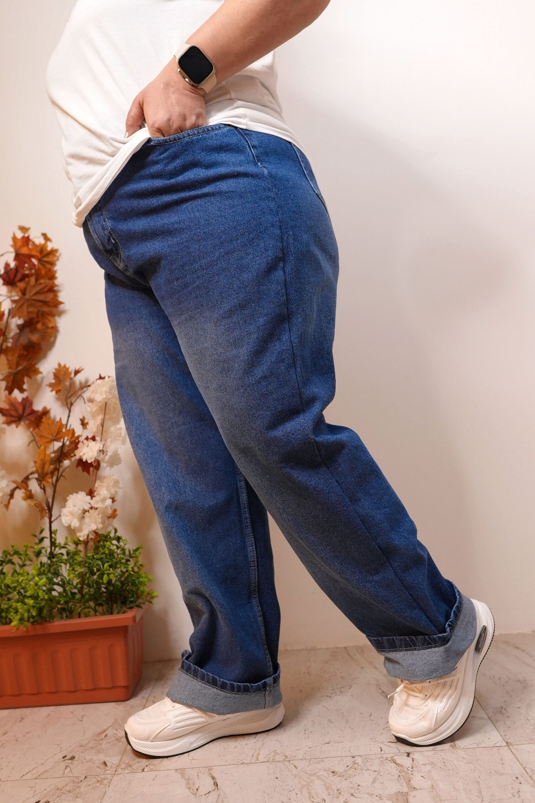 بنطلون وايد ليج جينز ازرق - الصورة 5